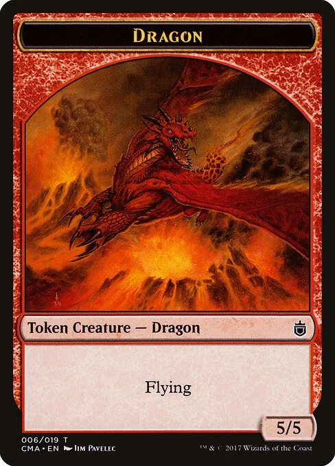Dragon, carta Magic di tipo Token Creature — Dragon illustrata da Jim Pavelec