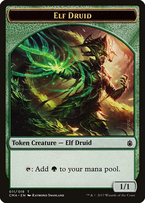 Elf Druid, carta Magic di tipo Token Creature — Elf Druid illustrata da Raymond Swanland