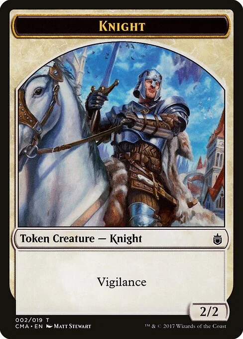 Knight, carta Magic di tipo Token Creature — Knight illustrata da Matt Stewart