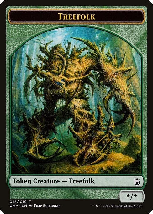Treefolk, carta Magic di tipo Token Creature — Treefolk illustrata da Filip Burburan