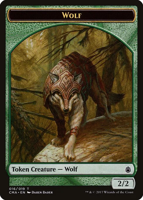 Wolf, carta Magic di tipo Token Creature — Wolf illustrata da Daren Bader