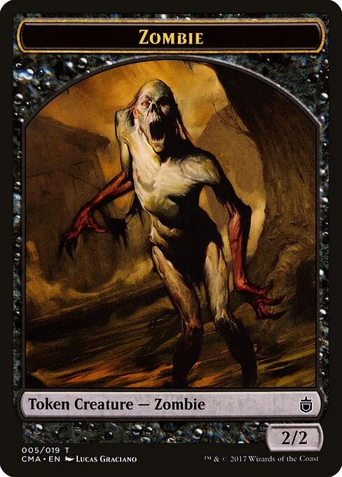 Zombie, carta Magic di tipo Token Creature — Zombie illustrata da Lucas Graciano