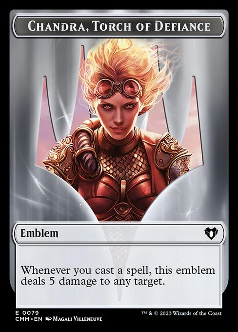 Chandra, Torch of Defiance Emblem, carta Magic di tipo Emblem — Chandra illustrata da Magali Villeneuve