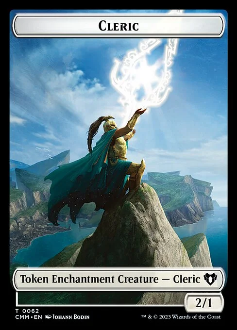 Cleric, carta Magic di tipo Token Enchantment Creature — Cleric illustrata da Johann Bodin