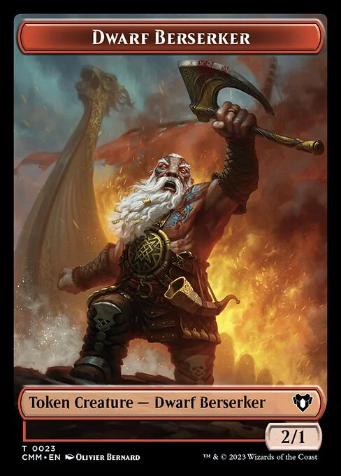 Dwarf Berserker, carta Magic di tipo Token Creature — Dwarf Berserker illustrata da Olivier Bernard