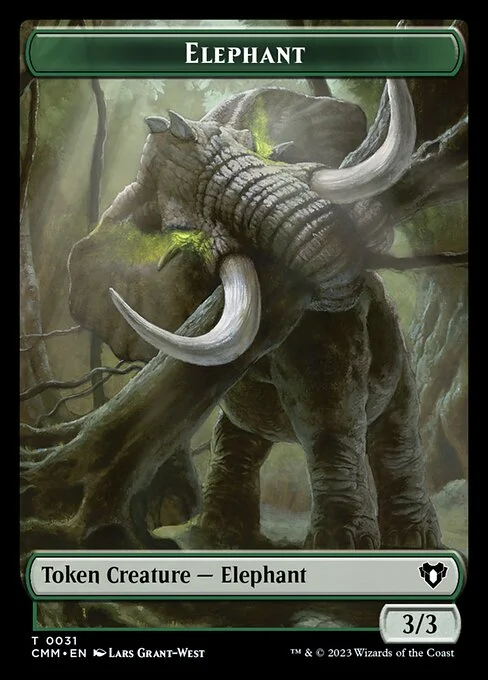 Elephant, carta Magic di tipo Token Creature — Elephant illustrata da Lars Grant-West