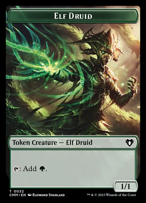 Elf Druid, carta Magic di tipo Token Creature — Elf Druid illustrata da Raymond Swanland