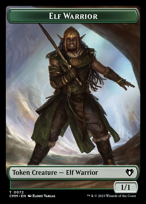 Elf Warrior, carta Magic di tipo Token Creature — Elf Warrior illustrata da Randy Vargas