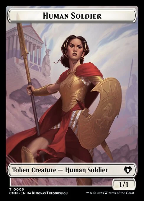 Human Soldier, carta Magic di tipo Token Creature — Human Soldier illustrata da Kimonas Theodossiou