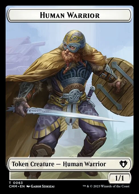 Human Warrior, carta Magic di tipo Token Creature — Human Warrior illustrata da Gabor Szikszai