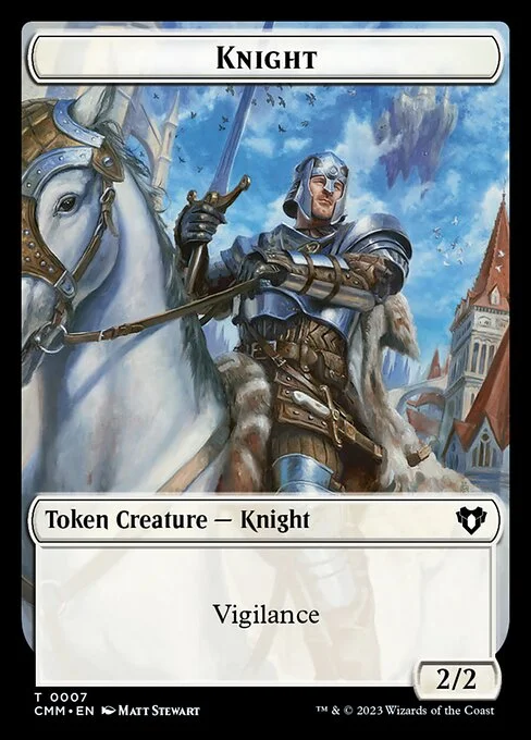 Knight, carta Magic di tipo Token Creature — Knight illustrata da Matt Stewart