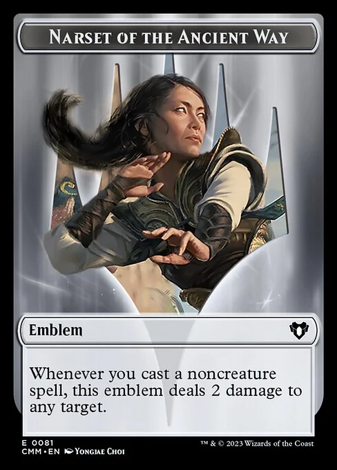 Narset of the Ancient Way Emblem, carta Magic di tipo Emblem illustrata da Yongjae Choi