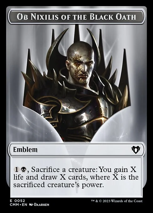 Ob Nixilis of the Black Oath Emblem, carta Magic di tipo Emblem — Nixilis illustrata da Daarken