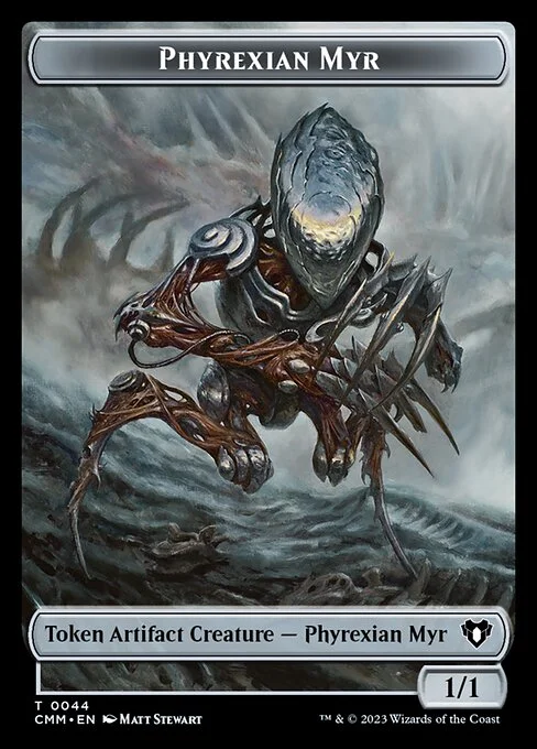 Phyrexian Myr, carta Magic di tipo Token Artifact Creature — Phyrexian Myr illustrata da Matt Stewart
