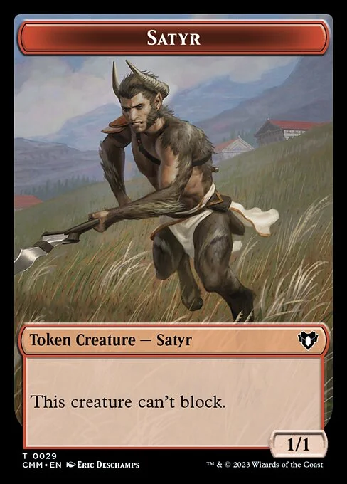 Satyr, carta Magic di tipo Token Creature — Satyr illustrata da Eric Deschamps