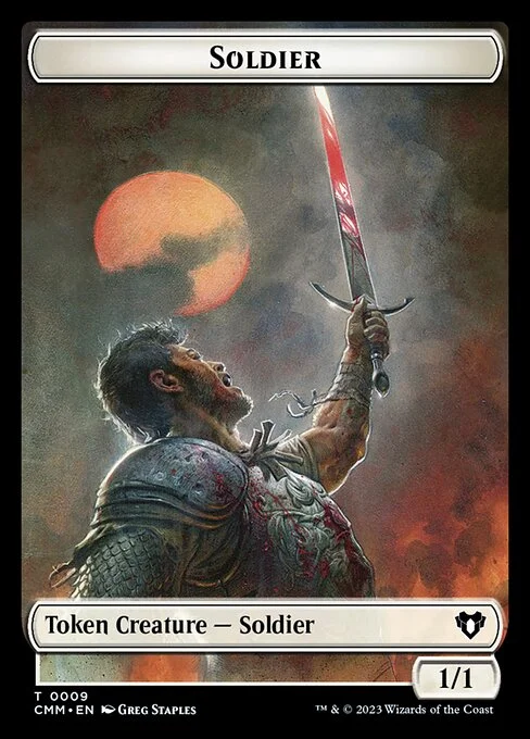 Soldier, carta Magic di tipo Token Creature — Soldier illustrata da Greg Staples