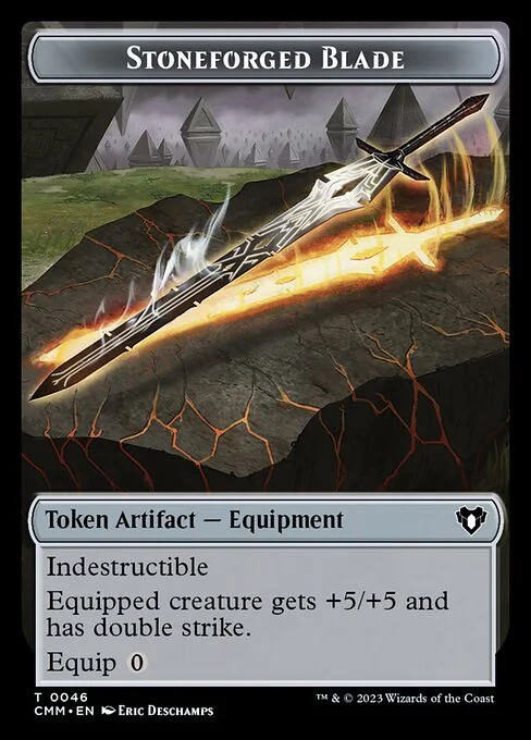 Stoneforged Blade, carta Magic di tipo Token Artifact — Equipment illustrata da Eric Deschamps