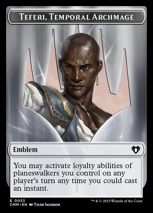 Teferi, Temporal Archmage Emblem, carta Magic di tipo Emblem — Teferi illustrata da Tyler Jacobson