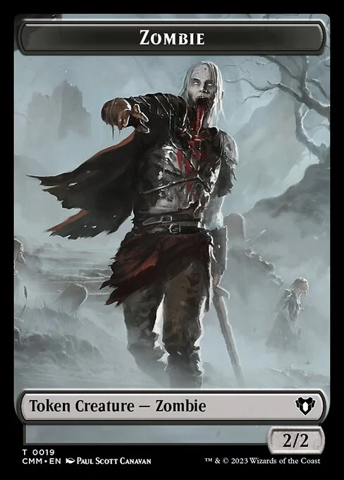 Zombie, carta Magic di tipo Token Creature — Zombie illustrata da Paul Scott Canavan