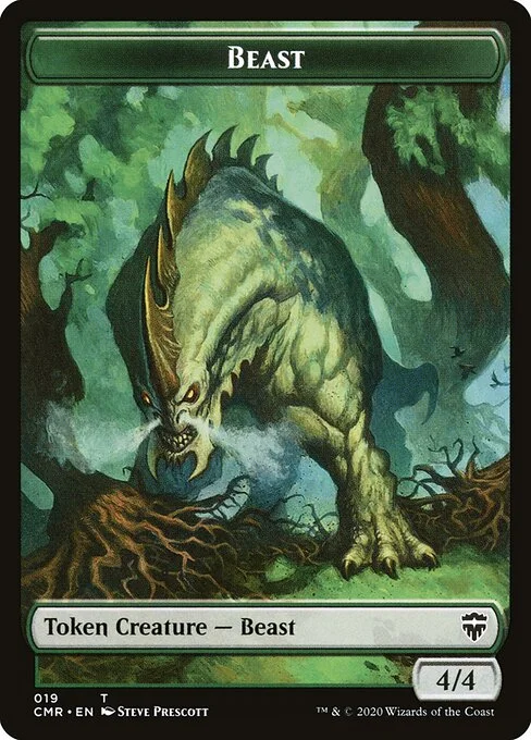 Beast, carta Magic di tipo Token Creature — Beast illustrata da Steve Prescott