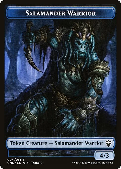 Salamander Warrior, carta Magic di tipo Token Creature — Salamander Warrior illustrata da J.P. Targete