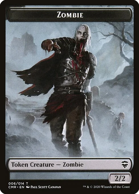 Zombie, carta Magic di tipo Token Creature — Zombie illustrata da Paul Scott Canavan