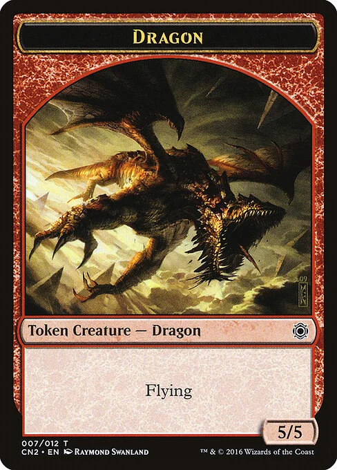 Dragon, carta Magic di tipo Token Creature — Dragon illustrata da Raymond Swanland