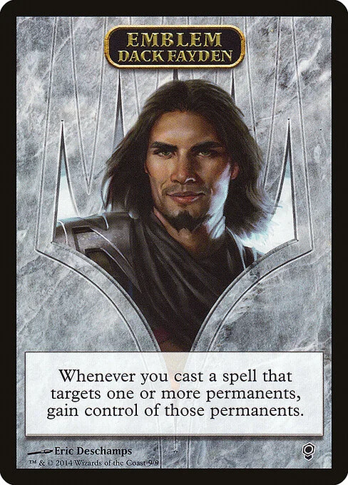 Dack Fayden Emblem, carta Magic di tipo Emblem — Dack illustrata da Eric Deschamps