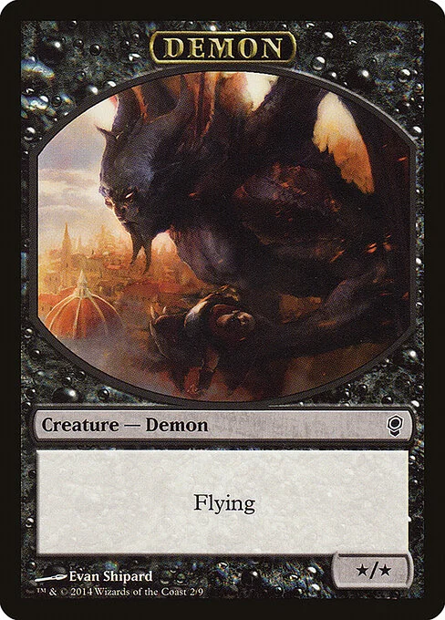 Demon, carta Magic di tipo Token Creature — Demon illustrata da Evan Shipard