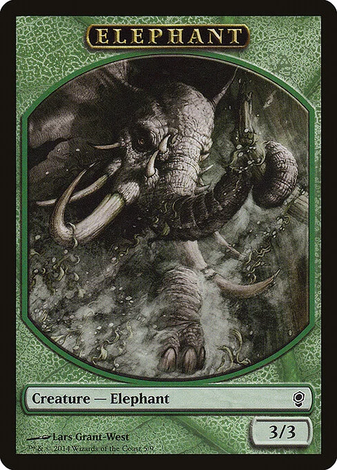 Elephant, carta Magic di tipo Token Creature — Elephant illustrata da Lars Grant-West