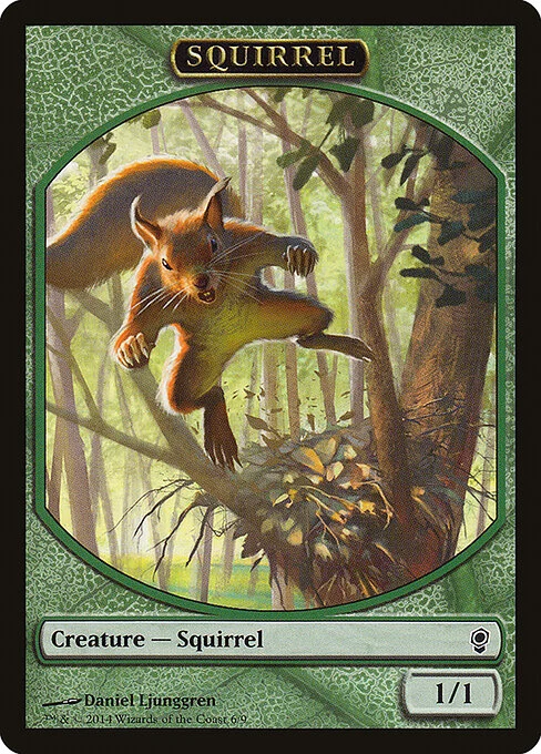 Squirrel, carta Magic di tipo Token Creature — Squirrel illustrata da Daniel Ljunggren