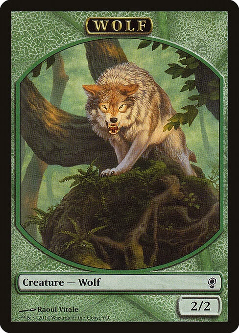 Wolf, carta Magic di tipo Token Creature — Wolf illustrata da Raoul Vitale