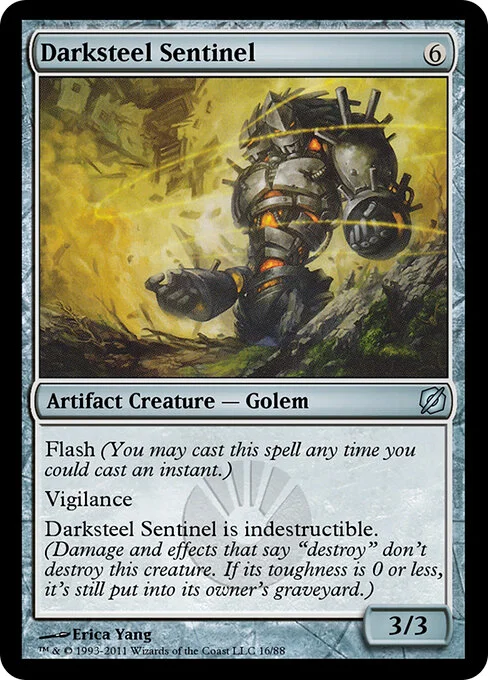 Darksteel Sentinel, carta Magic di tipo Artifact Creature — Golem illustrata da Erica Yang