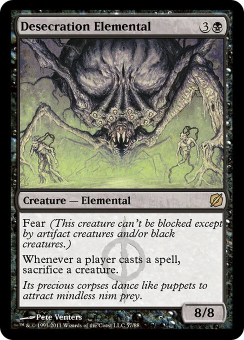 Desecration Elemental, carta Magic di tipo Creature — Elemental illustrata da Pete Venters