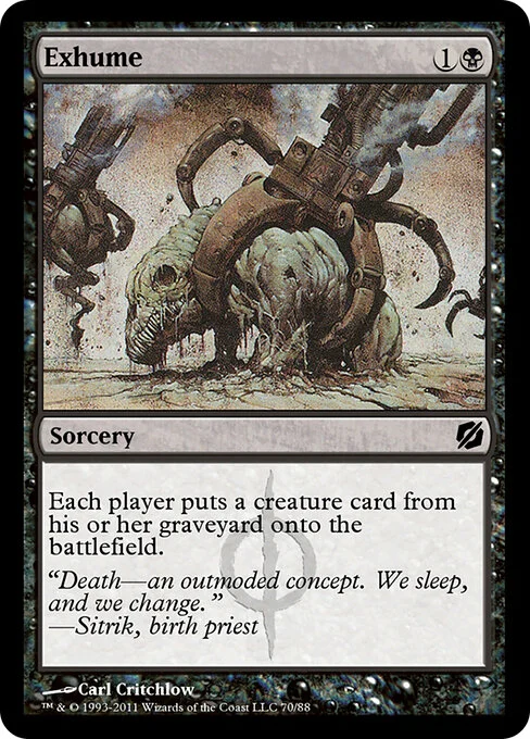 Exhume, carta Magic di tipo Sorcery illustrata da Carl Critchlow