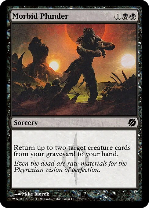 Morbid Plunder, carta Magic di tipo Sorcery illustrata da Mike Bierek