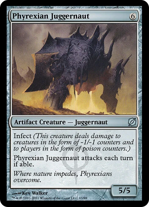 Phyrexian Juggernaut, carta Magic di tipo Artifact Creature — Phyrexian Juggernaut illustrata da Kev Walker