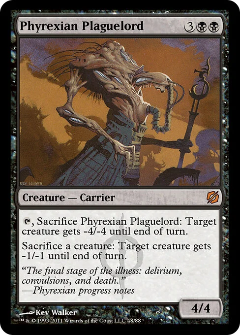 Phyrexian Plaguelord, carta Magic di tipo Creature — Phyrexian Carrier illustrata da Kev Walker