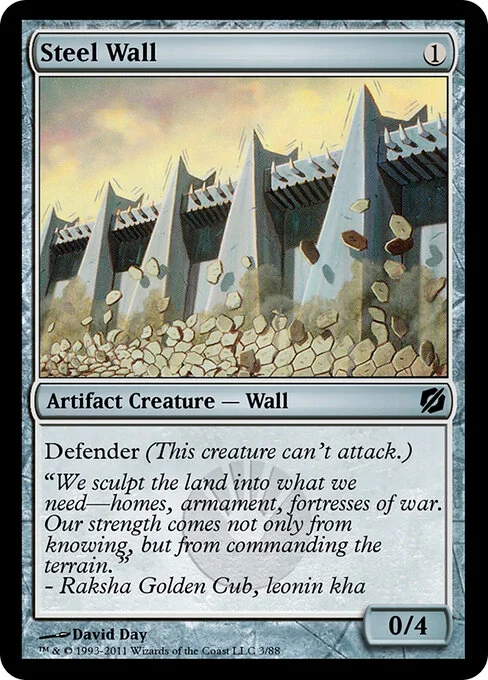 Steel Wall, carta Magic di tipo Artifact Creature — Wall illustrata da David Day