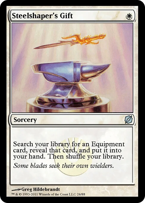 Steelshaper's Gift, carta Magic di tipo Sorcery illustrata da Greg Hildebrandt