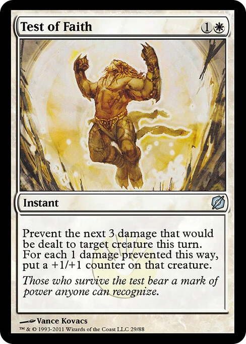 Test of Faith, carta Magic di tipo Instant illustrata da Vance Kovacs