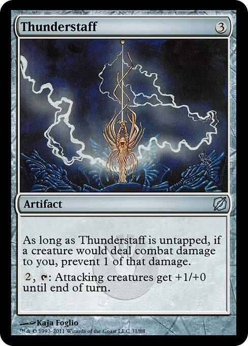 Thunderstaff, carta Magic di tipo Artifact illustrata da Kaja Foglio