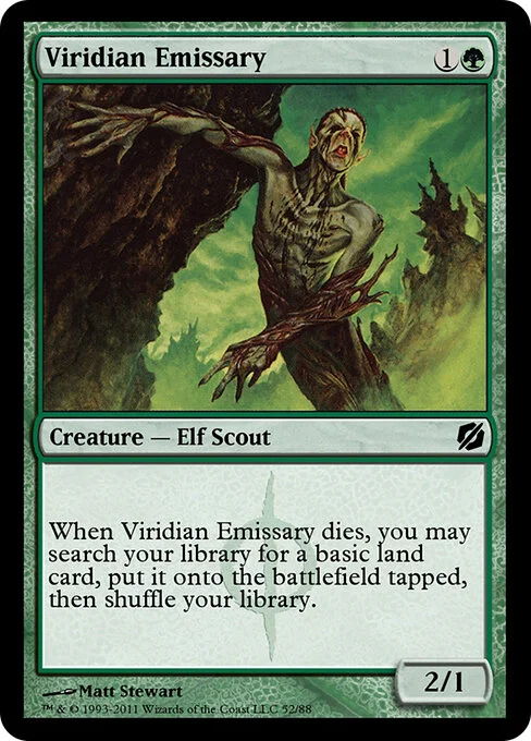 Viridian Emissary, carta Magic di tipo Creature — Phyrexian Elf Scout illustrata da Matt Stewart