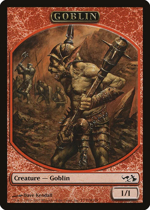 Goblin, carta Magic di tipo Token Creature — Goblin illustrata da Dave Kendall