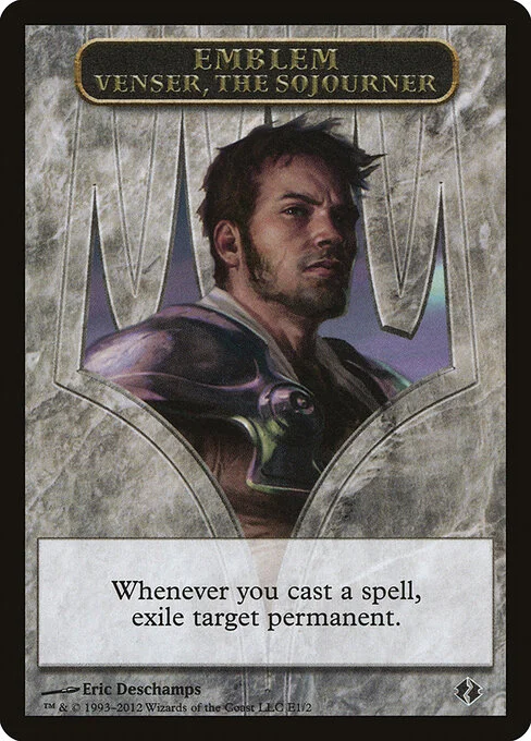 Venser, the Sojourner Emblem, carta Magic di tipo Emblem — Venser illustrata da Eric Deschamps
