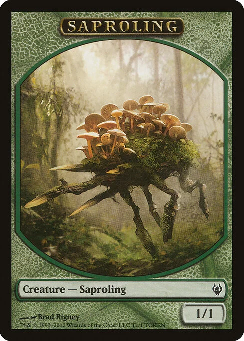 Saproling, carta Magic di tipo Token Creature — Saproling illustrata da Brad Rigney