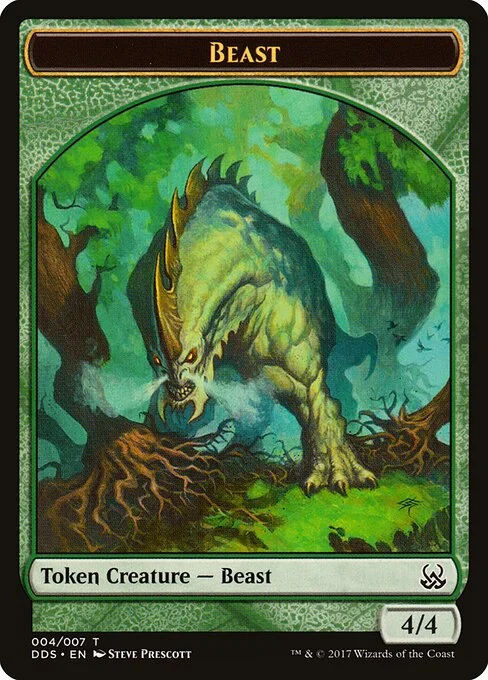 Beast, carta Magic di tipo Token Creature — Beast illustrata da Steve Prescott