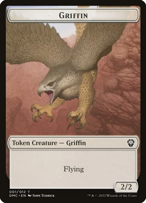 Griffin, carta Magic di tipo Token Creature — Griffin illustrata da John Tedrick