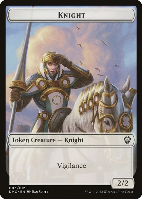 Knight, carta Magic di tipo Token Creature — Knight illustrata da Dan Murayama Scott