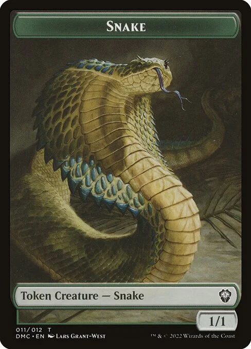 Snake, carta Magic di tipo Token Creature — Snake illustrata da Lars Grant-West